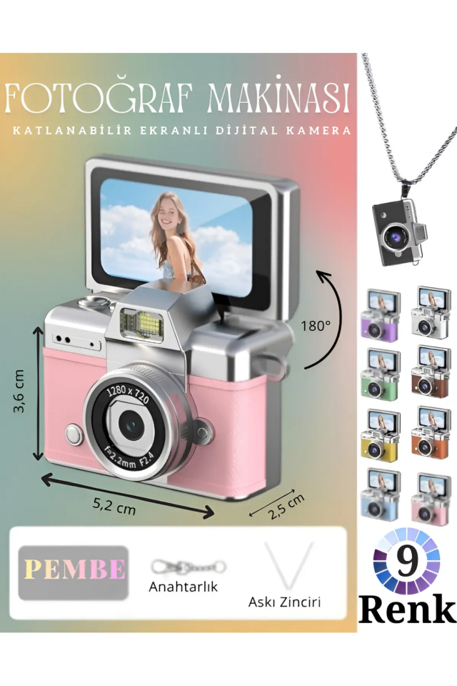 iDragon LK-027 Mini Fotoğraf Makinesi Pembe - 2