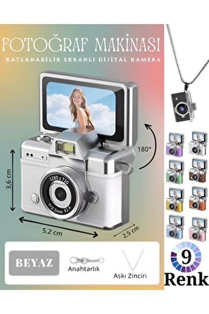 iDragon LK-027 Mini Fotoğraf Makinesi Beyaz - 2