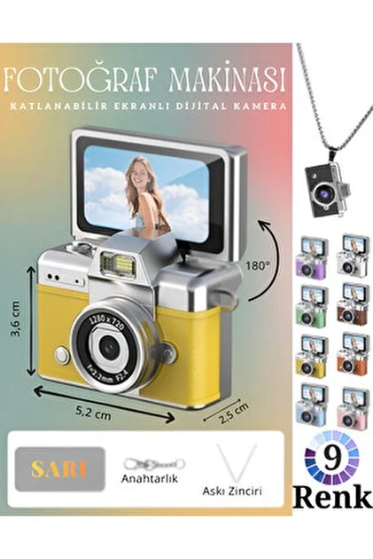 iDragon Lk-027 Mini Fotoğraf Makinesi Sarı
