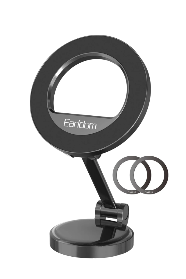 Earldom EH316 Ayarlanabilir Katlanabilir 360 Dönen Manyetik Metal Telefon Tutucu - Siyah