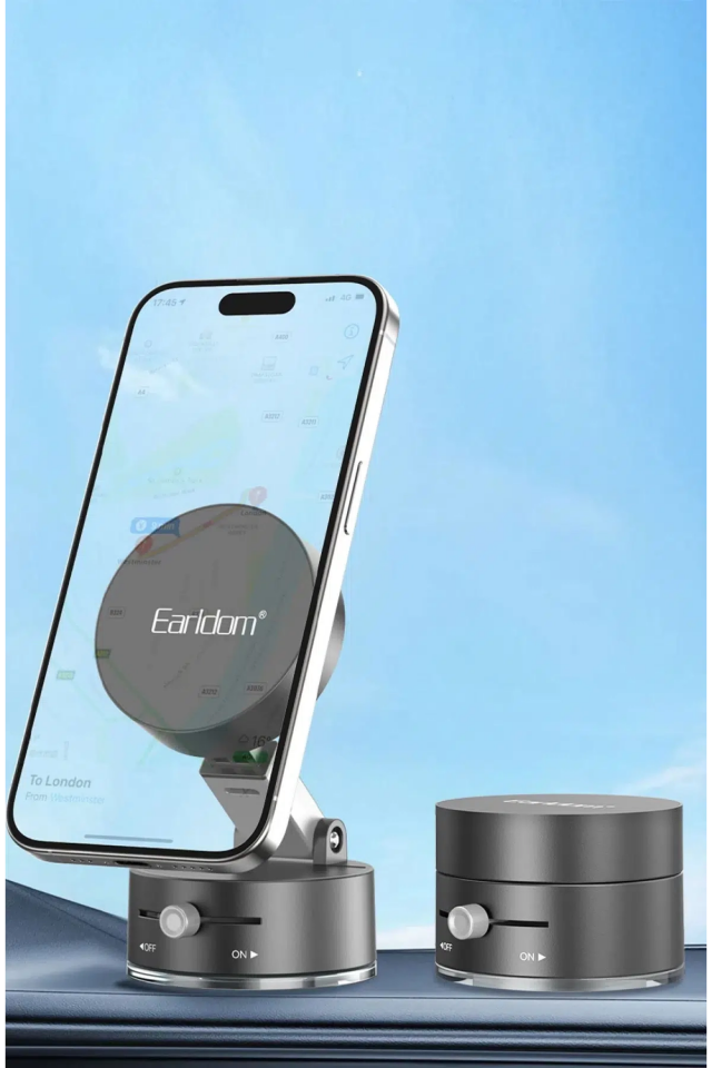 Earldom EH315 Ayarlanabilir Katlanabilir Manyetik MagSafe Telefon Tutucu - Siyah - 4
