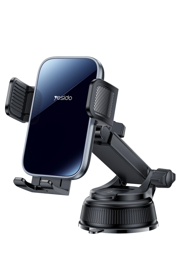 Yesido C279 360 Dönebilen Cam Panelli Vakumlu Araç Telefon Tutucu - Siyah
