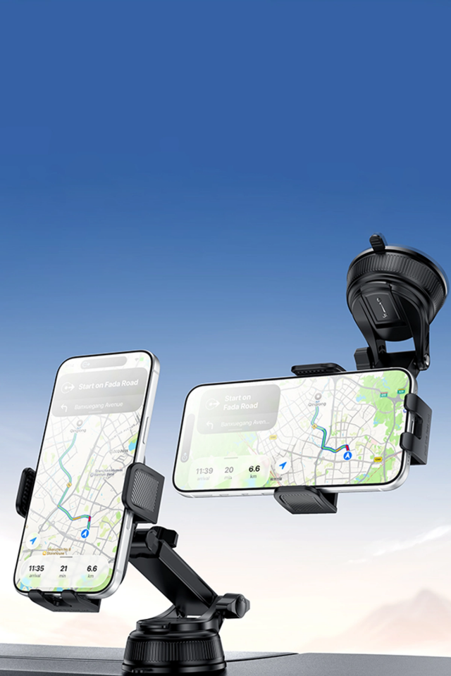Yesido C279 360 Dönebilen Cam Panelli Vakumlu Araç Telefon Tutucu - Siyah