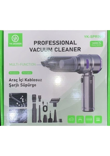YK-SPR500 16.000 Pa Araç Süpürgesi
