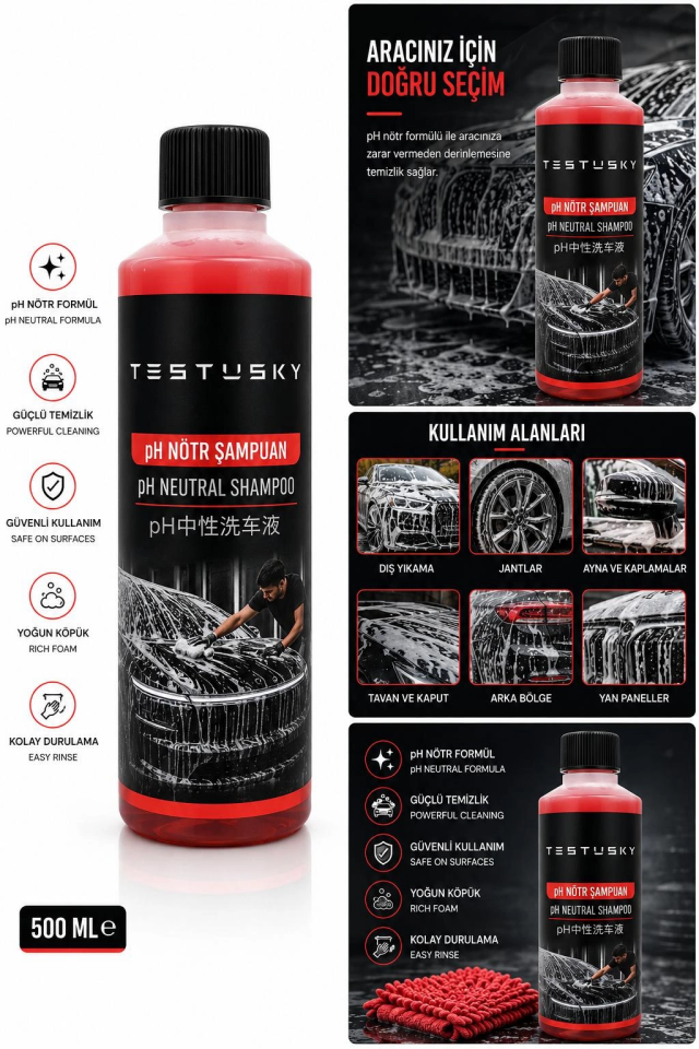 TESTUSKY pH NÖTR ŞAMPUAN 500 ML