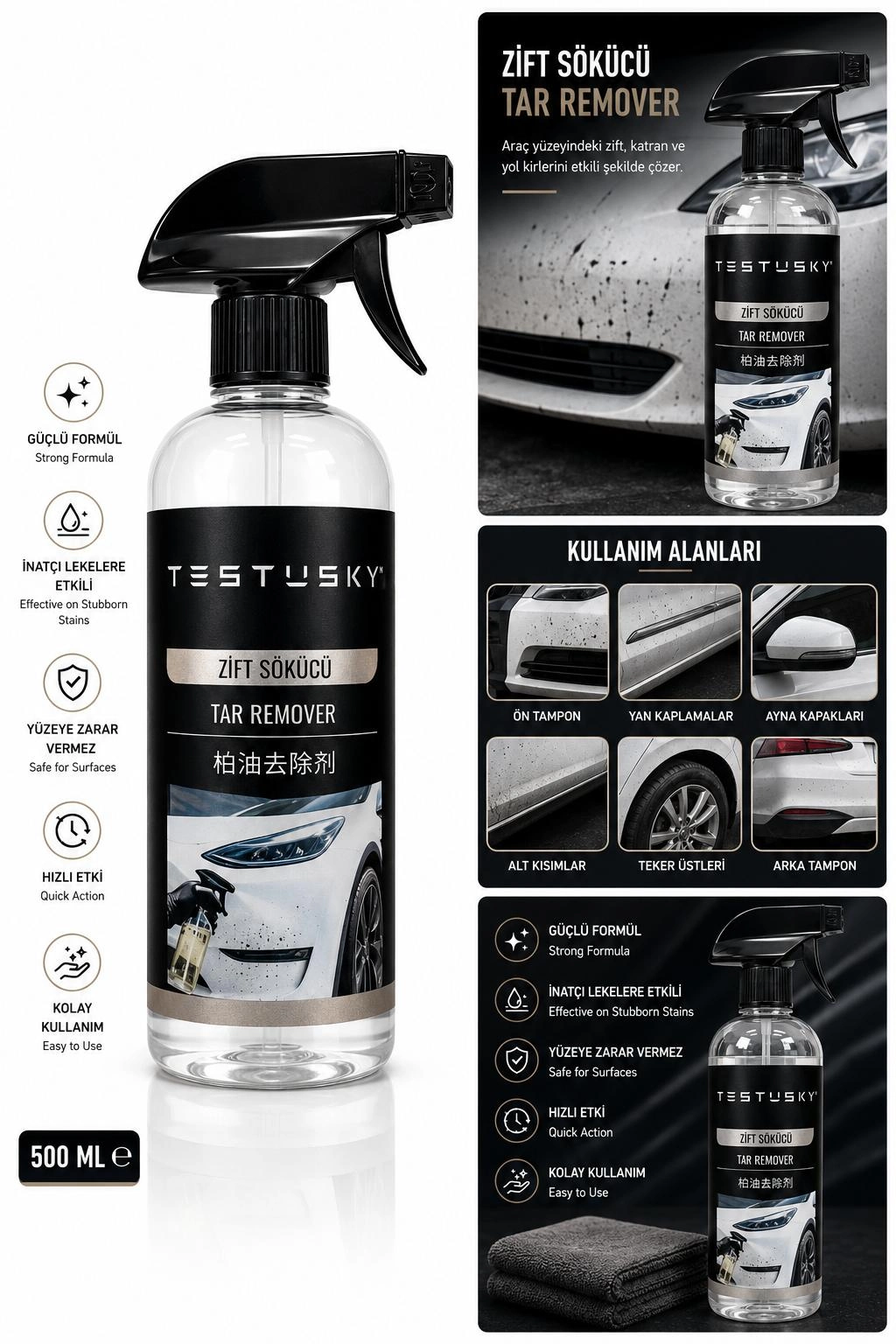 TESTUSKY ZİFT SÖKÜCÜ 500 ML