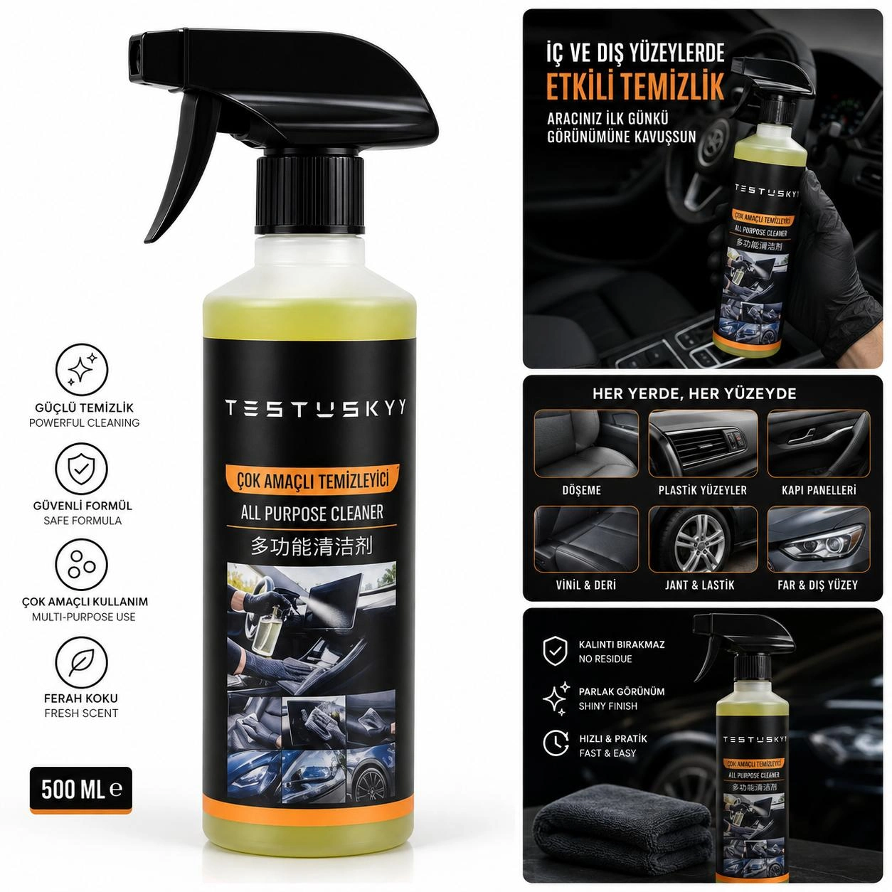 TESTUSKY ÇOK AMAÇLI TEMİZLEYİCİ 500 ML