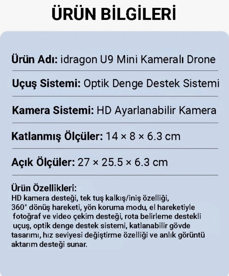 İdragon U9 PROS Drone