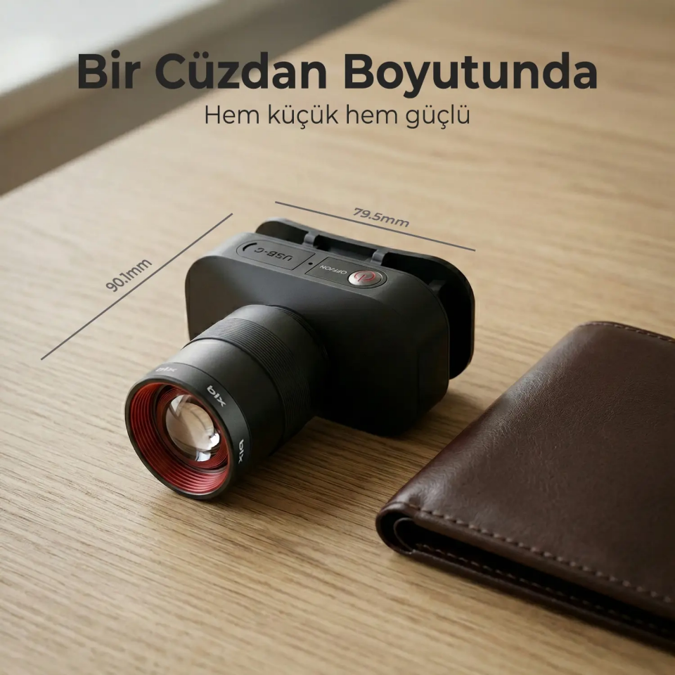 Bix BXT1FL Şarj Edilebilir 750 Lümen 2500 mAh. 4 Işık Modlu LED Kafa Lambası