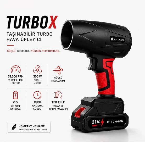 Katjmer KJ/TX-001 Turbo X Taşınabilir Turbo Hava Üfleyici