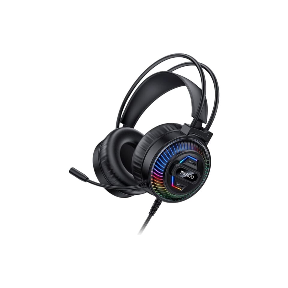 Yesido EK06 RGB Işıklı Mikrofonlu Kablolu Oyuncu Kulaklığı - Siyah