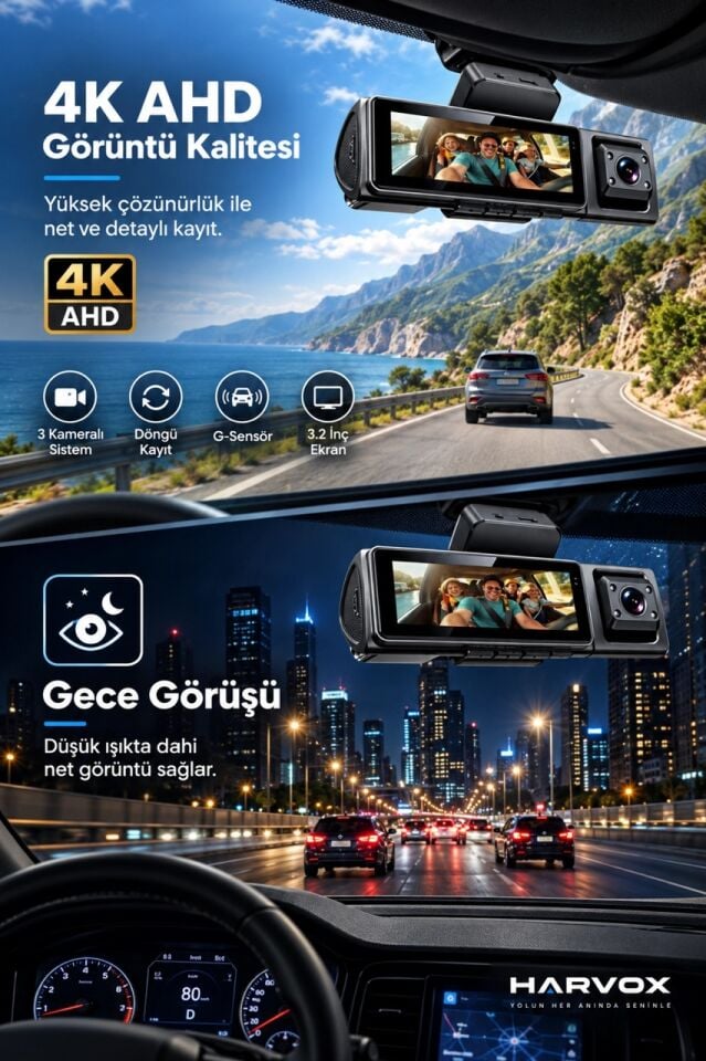 HARVOX 4K MAX ARAÇ KAMERASI