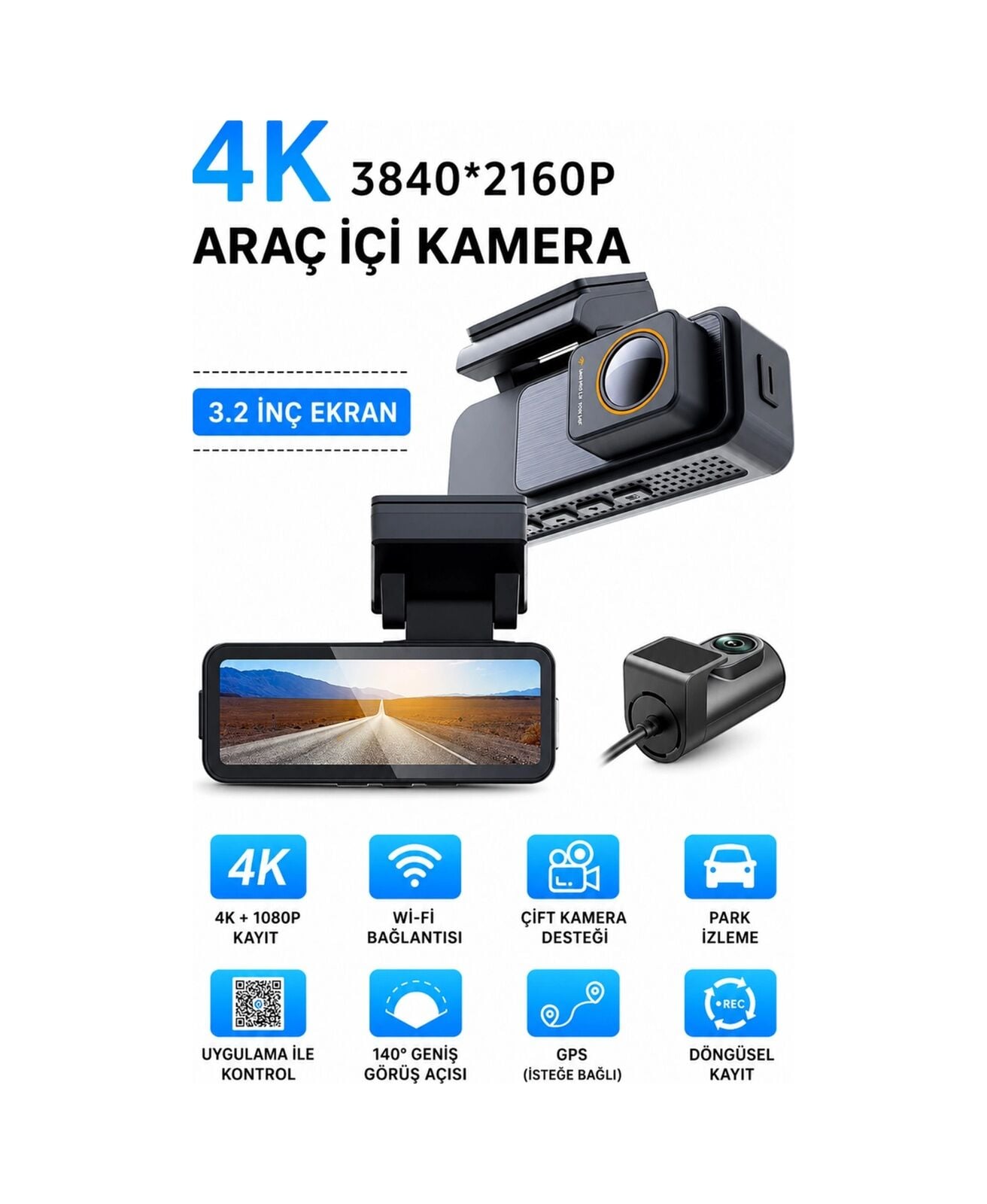 HARVOX 4K PRO ARAÇ KAMERASI