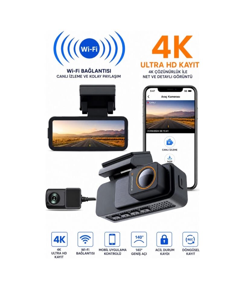 HARVOX 4K PRO ARAÇ KAMERASI