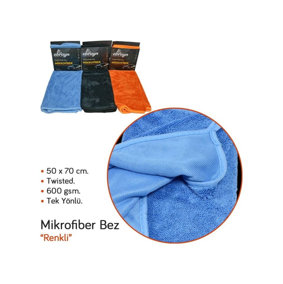 FBR-2020 MİKROFİBER TWISTED BEZ 50x70 600 GSM EBR-020