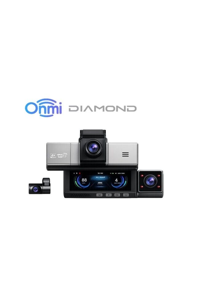 onmi X13 Araç Kamerası Ön ve Arka 4K+2K+2K 3 Kamera