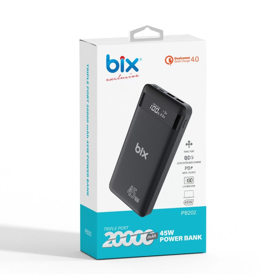 Bix PB202 20000 mAh 45W Siyah Powerbank - 4