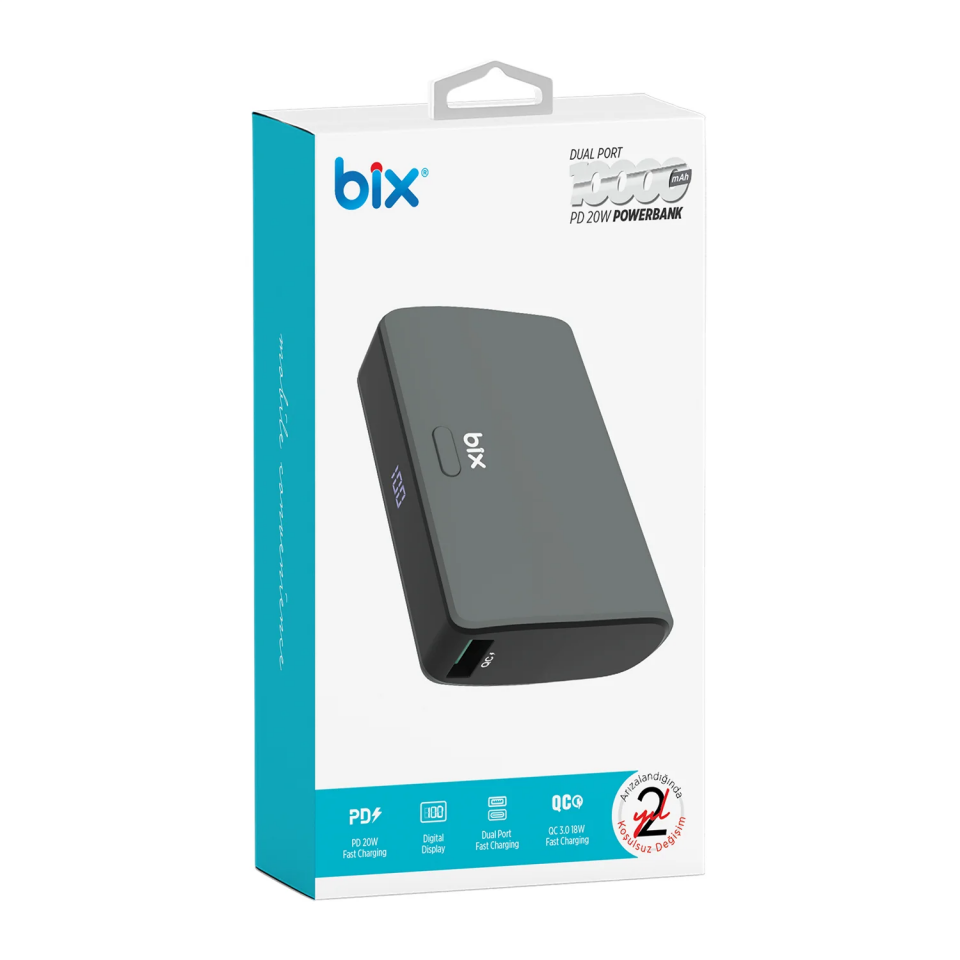 Bix PB106 10000 mAh 20W Gri Powerbank - 5