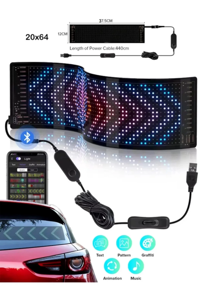 LED Matrix Panel LED-02 20x64 LED 100*330 MM - 2