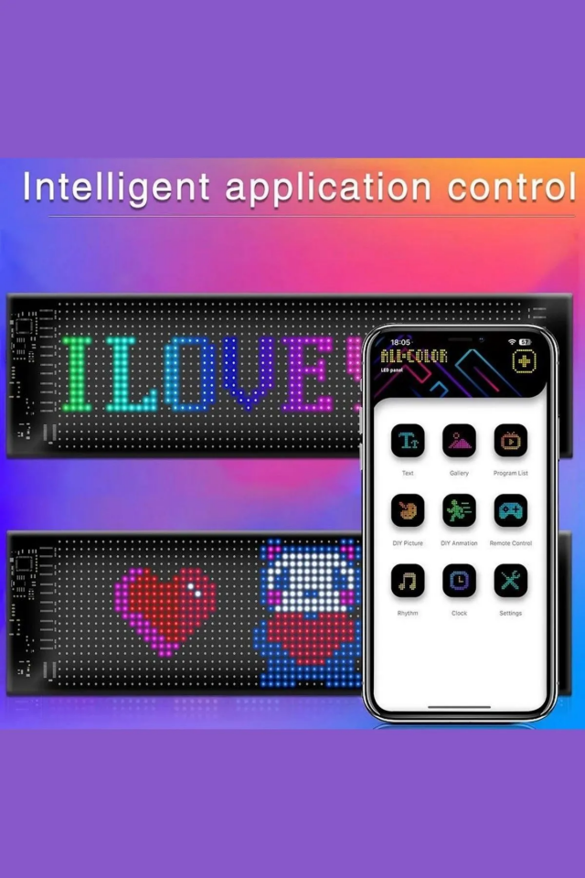 Led Matrix Panel Led-01 16X64 Led 90*370 MM