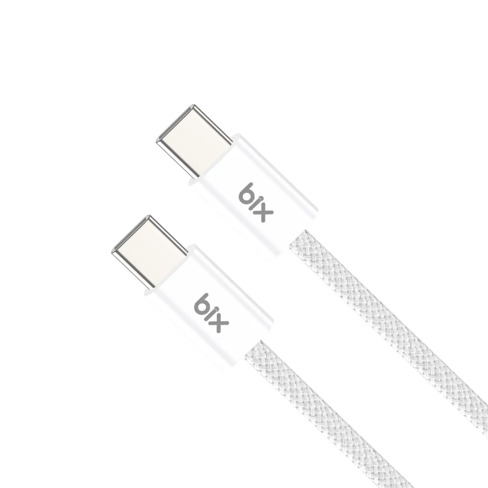 Bix Bx04Cc 60W Type-C To Type-C Örgülü Kablo Beyaz