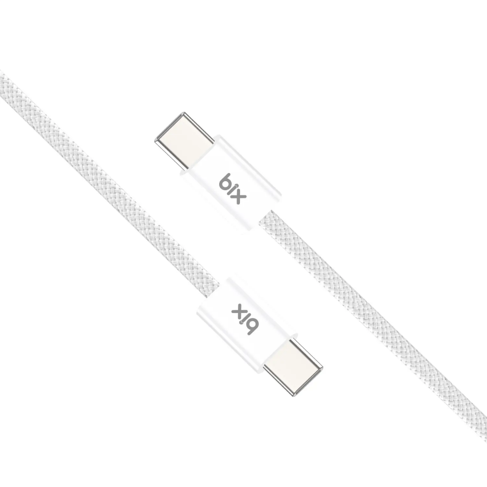 Bix Bx04Cc 60W Type-C To Type-C Örgülü Kablo Beyaz