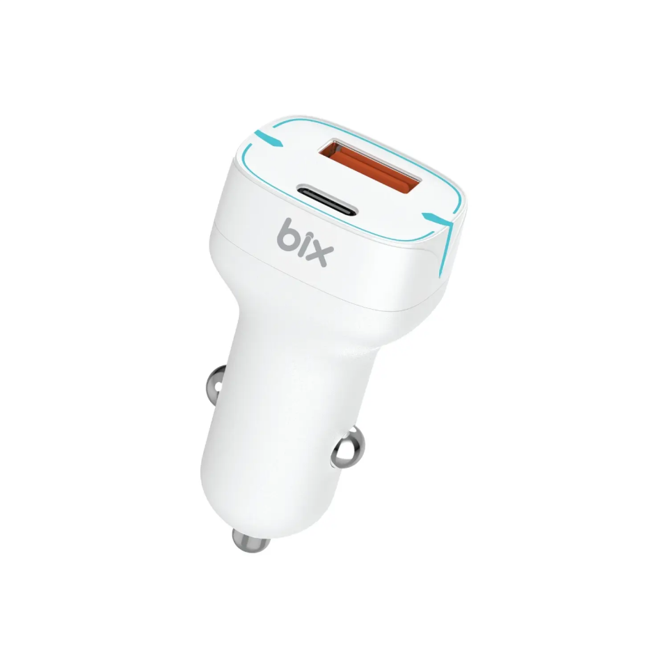 Bix 36W Beyaz  Bx-Ccp36Wt Pd + Qc 3.0 Usb Fast Type - C Ve Usb Çıkış Araç Şarj Adaptörü