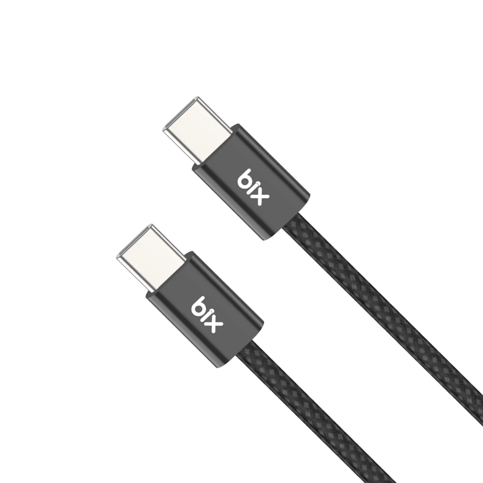 Bix Bx04Cc 60W Type-C To Type-C Örgülü Siyah Kablo