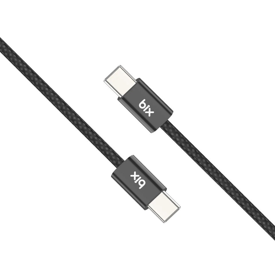 Bix Bx04Cc 60W Type-C To Type-C Örgülü Siyah Kablo