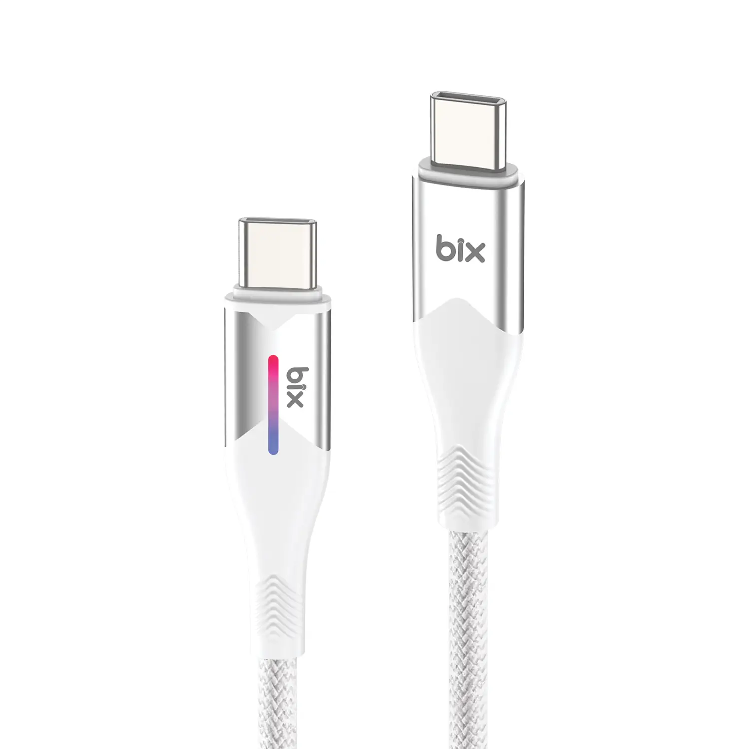 Bix Bx05Cc 60W Type-C To Type-C Örgülü Kablo Beyaz