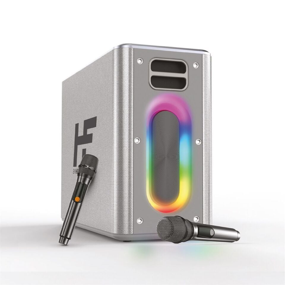 HI-MBOXSR HiFuture MusicBox 100W Karaoke Sistemi Kablosuz Taşınabilir Hoparlör Gümüş