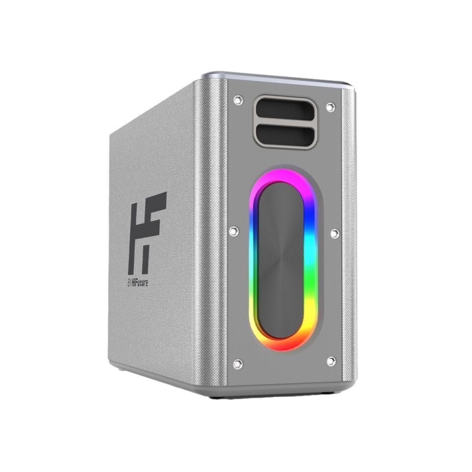 HI-MBOXSR HiFuture MusicBox 100W Karaoke Sistemi Kablosuz Taşınabilir Hoparlör Gümüş