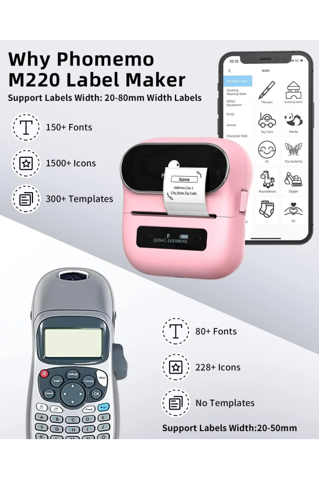 Taşınabilir Termal Yazıcı PT-260 Pembe - 4
