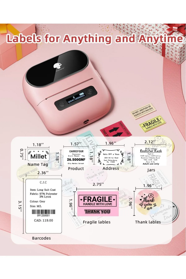 Taşınabilir Termal Yazıcı PT-260 Pembe - 5