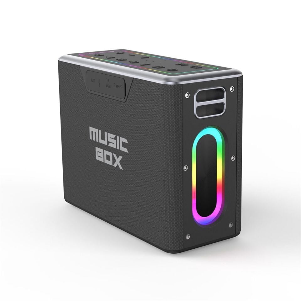 HI-MBOXBK HiFuture MusicBox 100W Karaoke Sistemi Kablosuz Taşınabilir Hoparlör Siyah