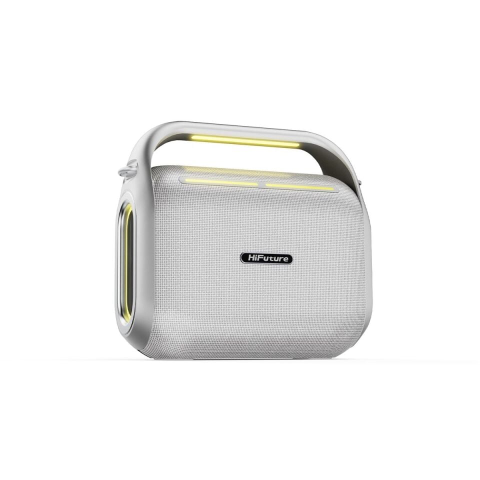 HiFuture MusicBox 200 100W Karaoke Sistemi Kablosuz Taşınabilir Hoparlör Gümüş