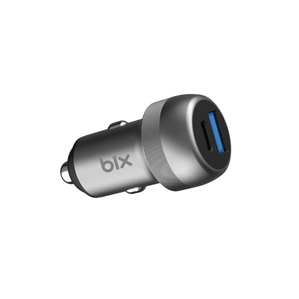 Bix 100W Siyah  Bxac100W Pd + Qc 3.0 Usb Fast Type - C Ve Usb Çıkış Araç Şarj Adaptörü